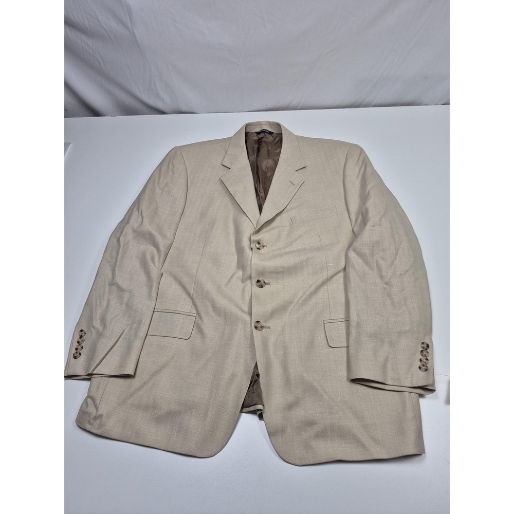 Maier Blazer Mens 46 Beige Herringbone Wool Linen Silk Fernandez Sport Coat NWT